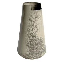 Cut High Raku Clear Decorative Vase