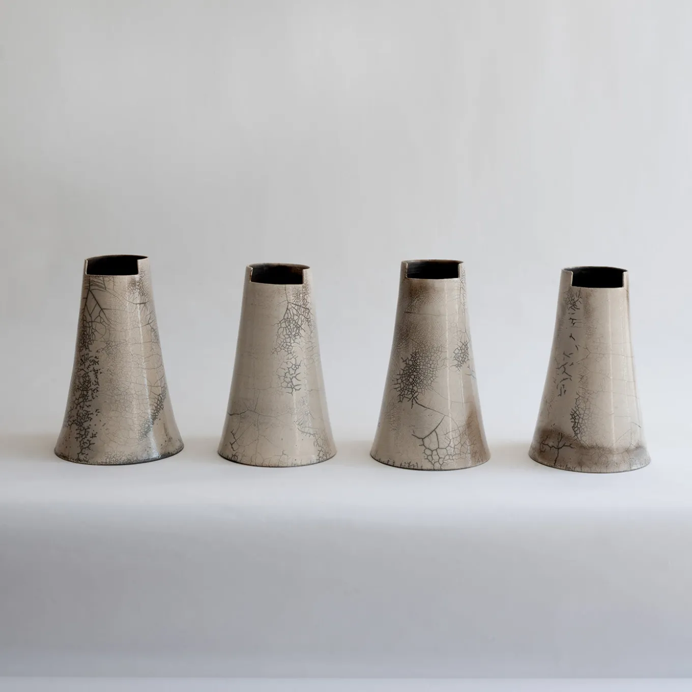 Cut High Raku Clear Decorative Vase