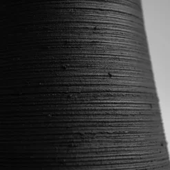 Cut High Smoked Black Ceramic Vase
