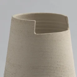 Cut Light Sand Clay High Vase