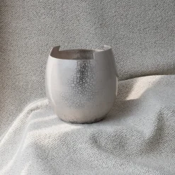 Cut Medium Raku Clear Vase