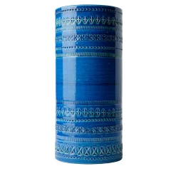 Cylindrical Blue Vase by Aldo Londi