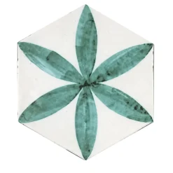 Daamè Set of 28 Hexagonal Dark Green Tiles #1