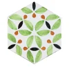 Daamè Set of 28 Hexagonal Light Green Tiles
