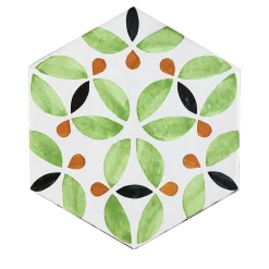 Daamè Set of 28 Hexagonal Light Green Tiles
