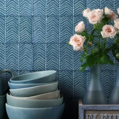 Daamè Set of 50 Rectangular Blue Tiles #1