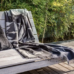 Dakota Patterned Gray Small Blanket