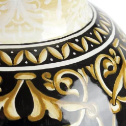 Damask Black Ceramic Vase