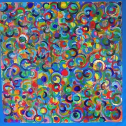Dance of Colors Acrylic Large Painting in Blue