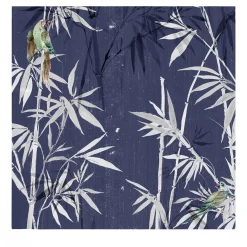 Dark Bamboo Forest Chinoiserie with Parrots Wallpaper