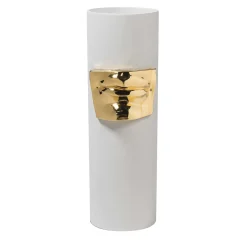 David's Lips White and Gold Vase