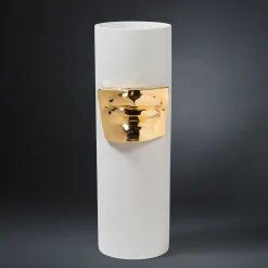 David's Lips White and Gold Vase