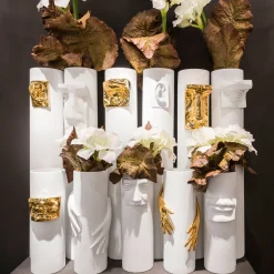 David's Lips White and Gold Vase