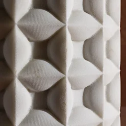 Dawn Freestanding Cylindrical Bianco del Re Marble Washbasin