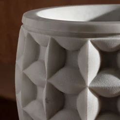 Dawn Large Bianco del Re Marble Vase Holder