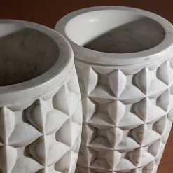 Dawn Large Bianco del Re Marble Vase Holder