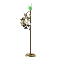 Decorative Wood Candle Holder Centerpiece with Glass Berries and Leaves No. 4