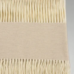 Defilé Fringed Beige Small Blanket