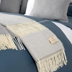 Defilé Fringed Gray Small Blanket