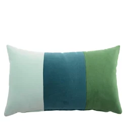 Degradè band Cushion in Cotton Velvet