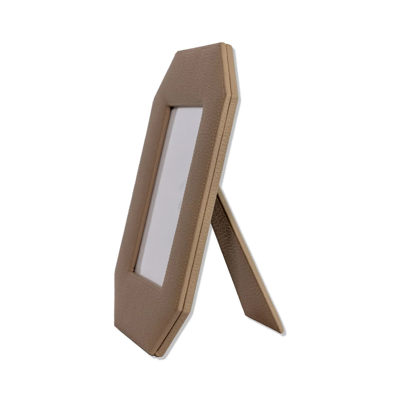 Del Monte 23 Octagonal Tamarone Beige Leather Frame