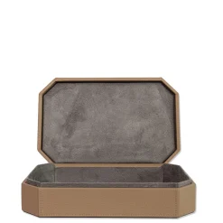 Del Monte 25 Tamarone Beige Wood & Leather Box