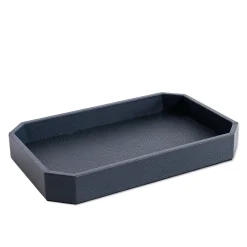 Del Monte Medium Capri Blue Wood & Leather Vide-Poche