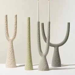 Delta Matte Anthracite Ceramic Candlestick