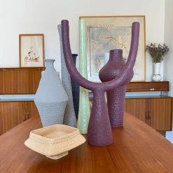 Delta Matte Burgundy Ceramic Candlestick