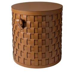 Demetra Tan Round Small Basket with lid