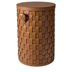 Demetra Tan Round Tall Basket with lid