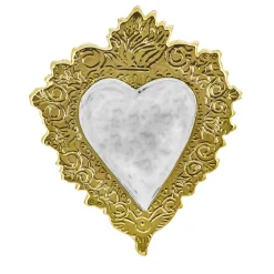 Devotion Small White Gold Decorative Pottery