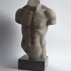 Discophoros Torso Ceramic Sculpture with base