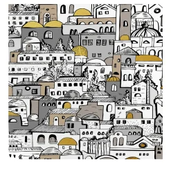 DIY Mediterranean Cityscape Wallpaper