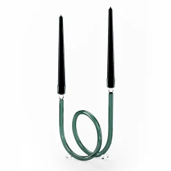 Dolce Vita Green Glass Candle Holder