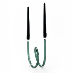 Dolce Vita Green Glass Candle Holder