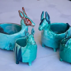 Donkey with Wings Light Blue Ceramic Figurine