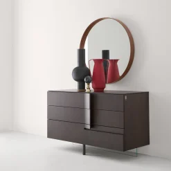 Dorian Gray Round Coppery Mirror