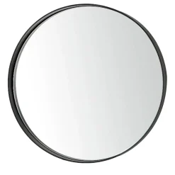 Dorian Gray Round Lava-Black Iron Mirror