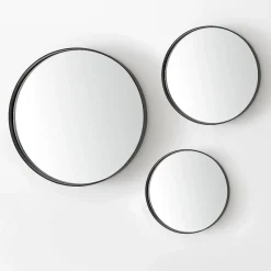 Dorian Gray Round Lava-Black Iron Mirror