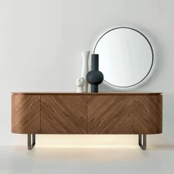 Dorian Gray Round Lava-Black Iron Mirror