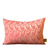 Dresda Rectangular Floral Coral Linen & Silk Cushion