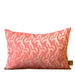 Dresda Rectangular Floral Coral Linen & Silk Cushion