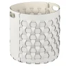 Dubai Round White and Panna Cotta Leather Basket