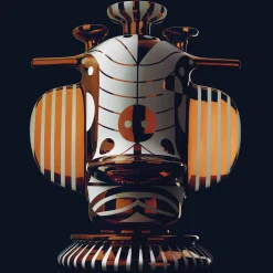 Duck Elephant Satin White Ceramic With Copper Details Vase By Jaime Hayon