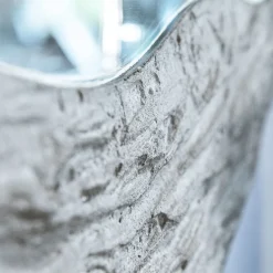 Dune Round Mirror Decorated With Beige Textured Resin