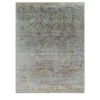 Dusky Grooves Dusty Blue & Dusty Blue Hand Knotted Rug