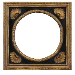 Ebony & Gold Round Frame