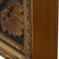 Ebony and Gold Round Wall Mirror