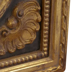 Ebony and Gold Round Wall Mirror